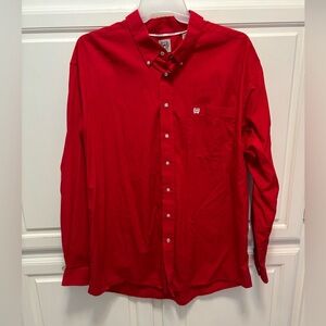 Cinch Western Button Down Long Sleeve Solid Red Shirt Men’s XXL